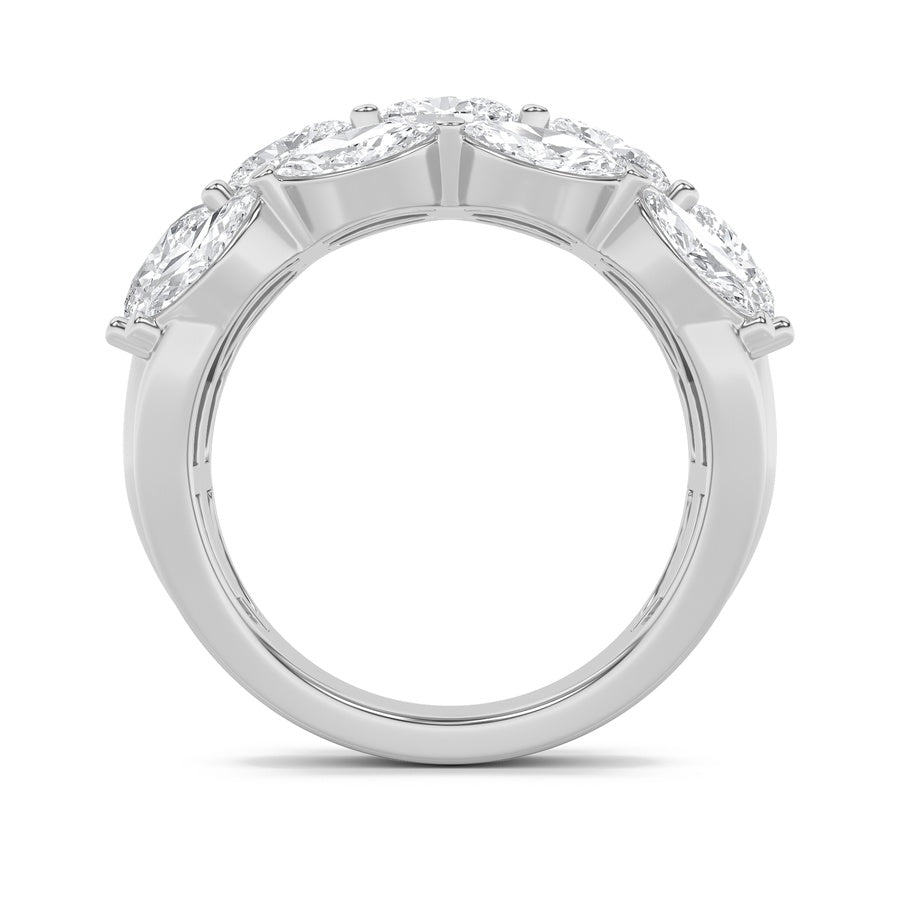 3CTW Oval Shaped Lab Grown Diamond (F/VS) Multi Stone Band Ring in 14K Gold