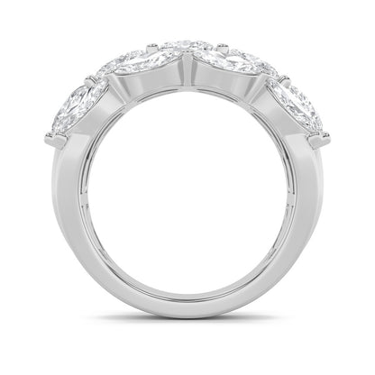 3CTW Oval Shaped Lab Grown Diamond (F/VS) Multi Stone Band Ring in 14K Gold