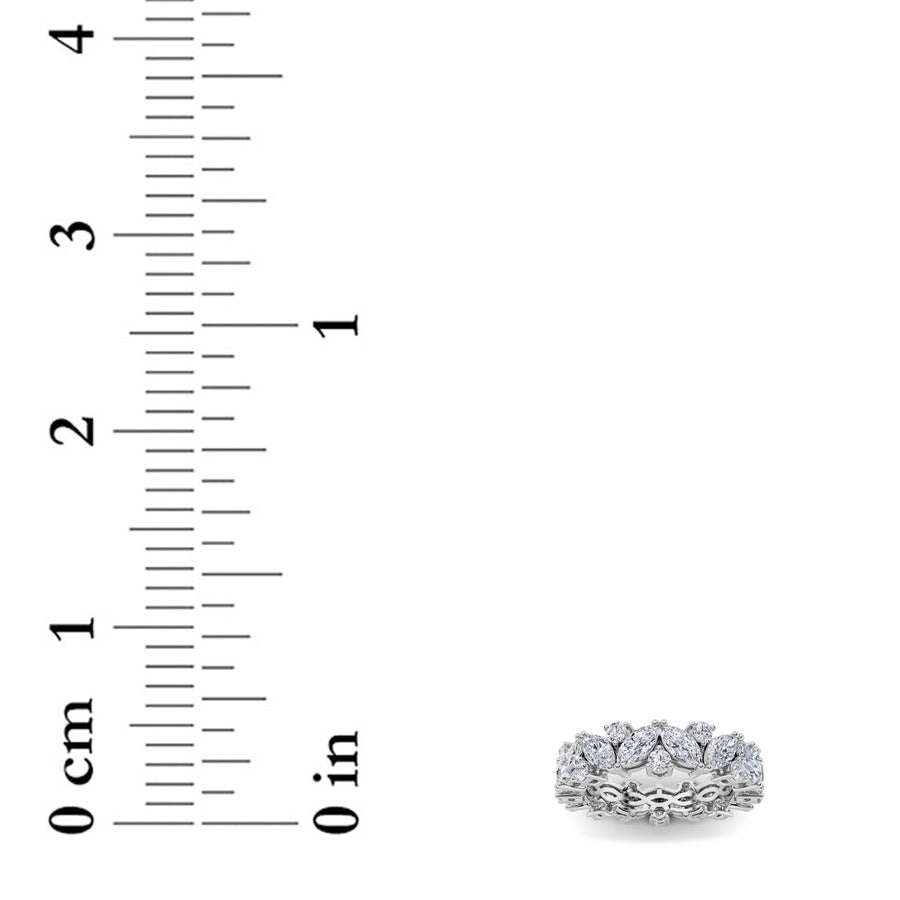 3CTW Marquise Shaped Lab Grown Diamond (G/VS) Eternity Band Ring in 14K Gold