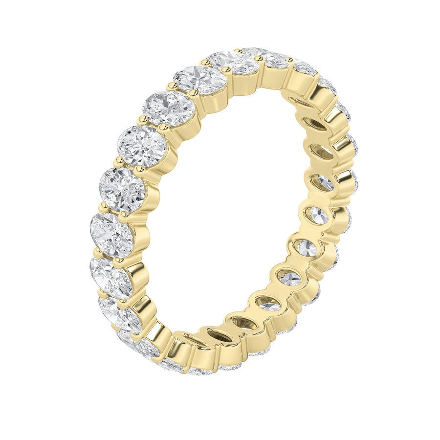 2.25CTW Oval Shaped Lab Grown Diamond Split Prong Eternity Ring in 14K Gold (F/VS)