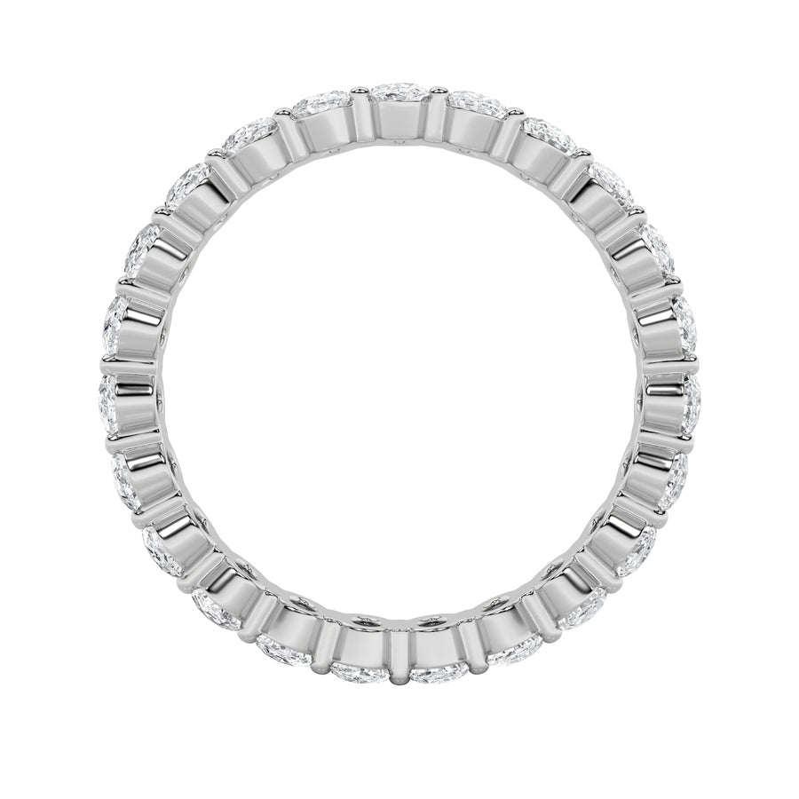 2.75CTW Oval Shaped Lab Grown Diamond Split Prong Eternity Ring in 14K Gold (F/VS)