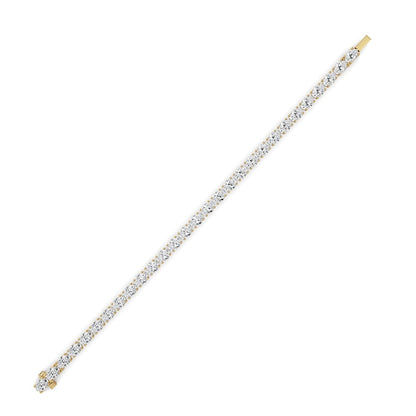 12CTW Oval Shaped Lab Grown Diamond (F/VS) Tennis Bracelet in 14K Gold