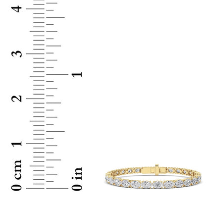 12CTW Oval Shaped Lab Grown Diamond (F/VS) Tennis Bracelet in 14K Gold