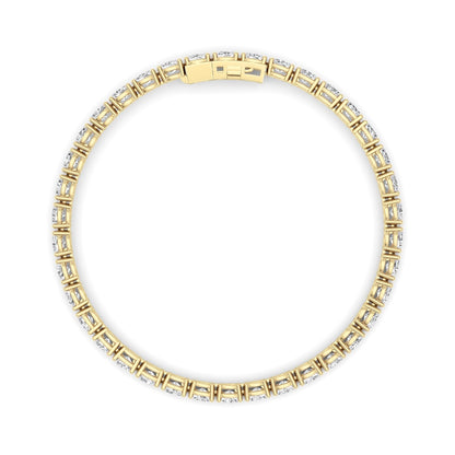 7CTW Oval Shaped Lab Grown Diamond (F/VS) Tennis Bracelet in 14K Gold