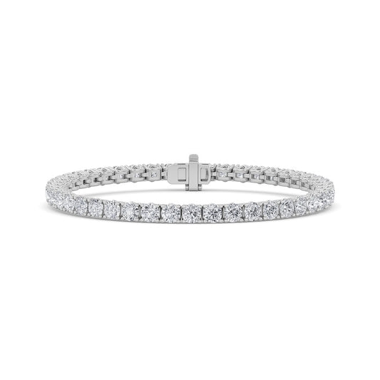 10CTW Round Shaped Lab Grown Diamond (F/VS) Tennis Bracelet in 14K Gold
