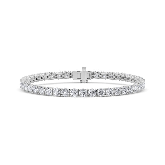 10CTW Round Shaped Lab Grown Diamond (F/VS) Tennis Bracelet in 14K Gold