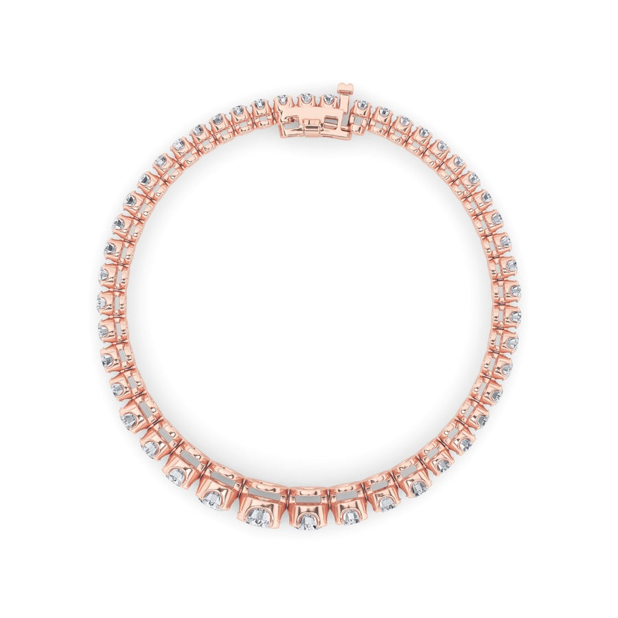 5CTW Round Shaped Lab Grown Diamond (F/VS) Graduating Tennis Bracelet in 14K Gold