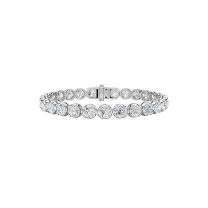 15CTW Round Shaped Lab Grown Diamond (F/VS) Bracelet in 14K Gold