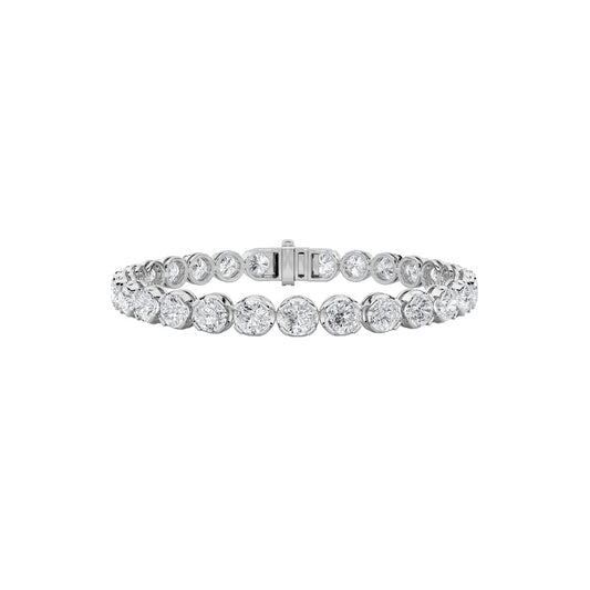 15CTW Round Shaped Lab Grown Diamond (F/VS) Bracelet in 14K Gold