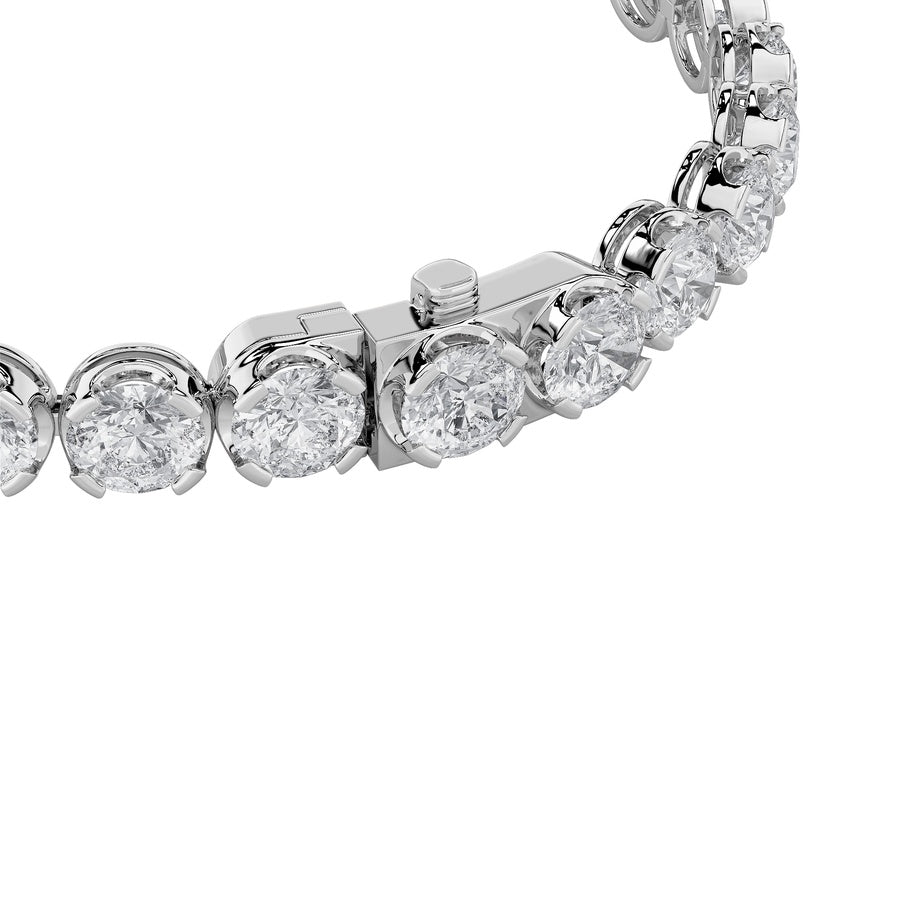 15CTW Round Shaped Lab Grown Diamond (F/VS) Bracelet in 14K Gold