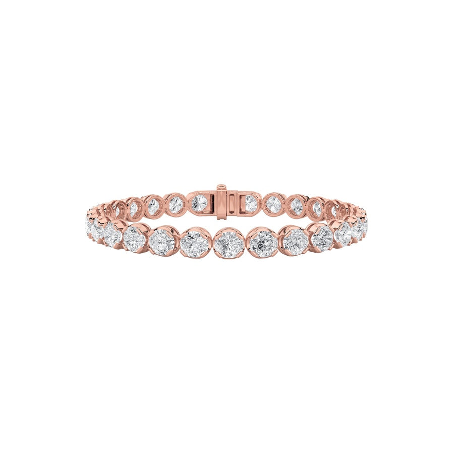 7CTW Round Shaped Lab Grown Diamond (F/VS)  Bracelet in 14K Gold