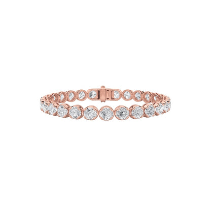 7CTW Round Shaped Lab Grown Diamond (F/VS)  Bracelet in 14K Gold