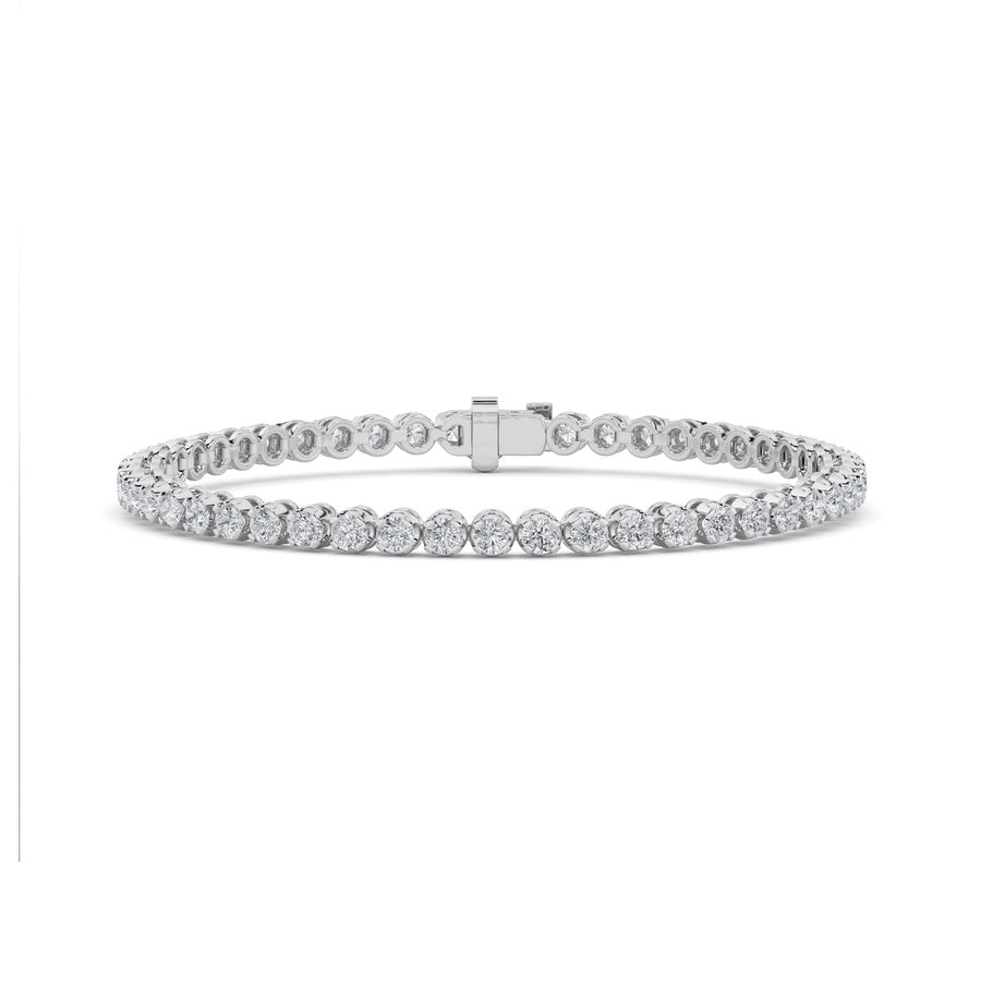 8CTW Round Shaped Lab Grown Diamond (F/VS)  Bracelet in 14K Gold