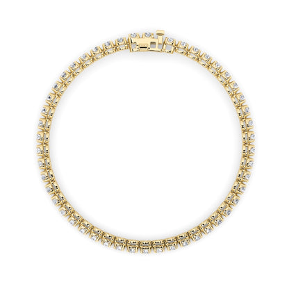 8CTW Round Shaped Lab Grown Diamond (F/VS)  Bracelet in 14K Gold
