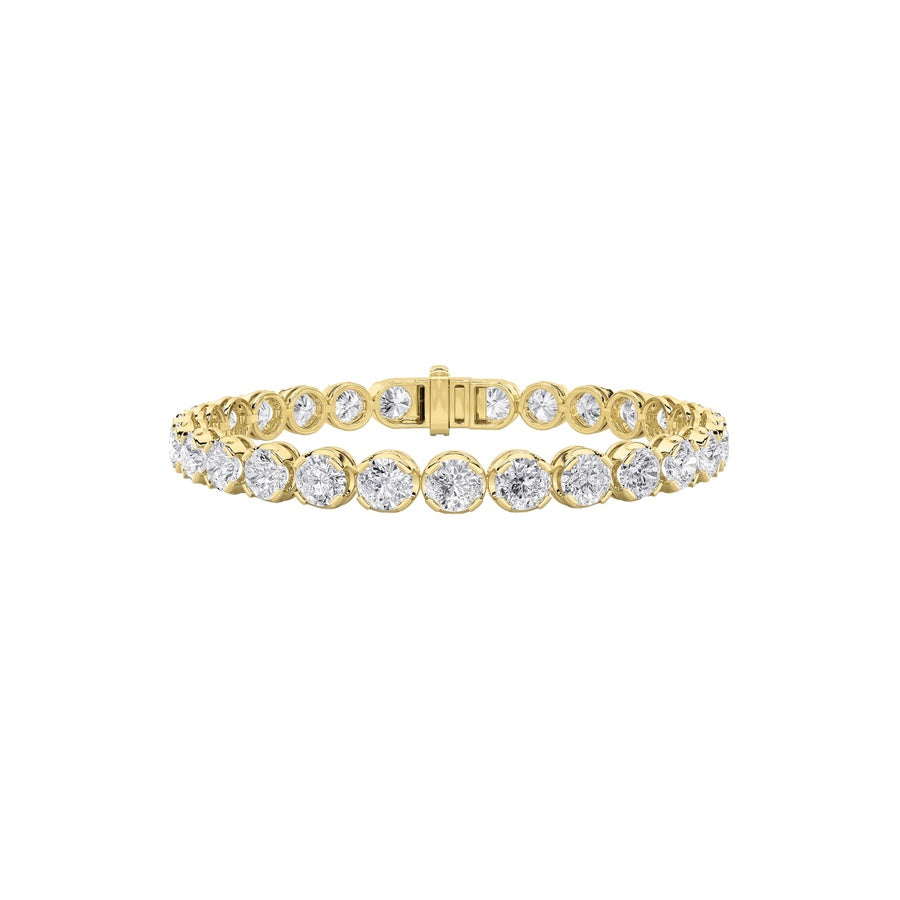 9CTW Round Shaped Lab Grown Diamond (F/VS)  Bracelet in 14K Gold