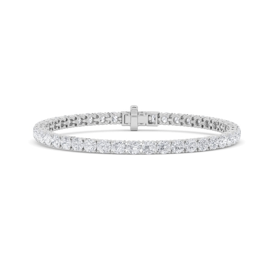 9CTW Round Shaped Lab Grown Diamond (F/VS) Tennis Bracelet in 14K Gold