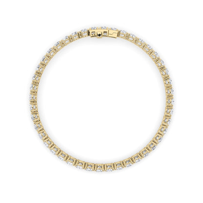 9CTW Round Shaped Lab Grown Diamond (F/VS) Tennis Bracelet in 14K Gold