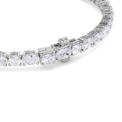 6.75CTW Oval Shaped Lab Grown Diamond (F/VS) Bracelet in 14K Gold