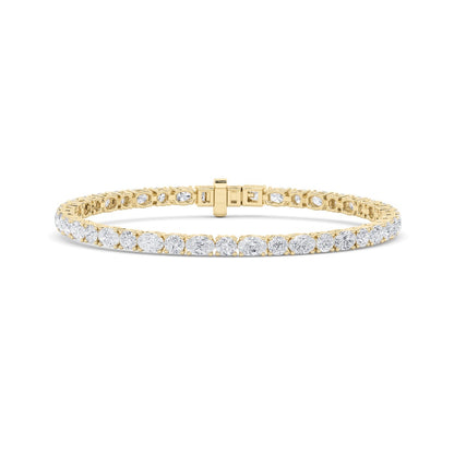 6.75CTW Oval Shaped Lab Grown Diamond (F/VS) Bracelet in 14K Gold