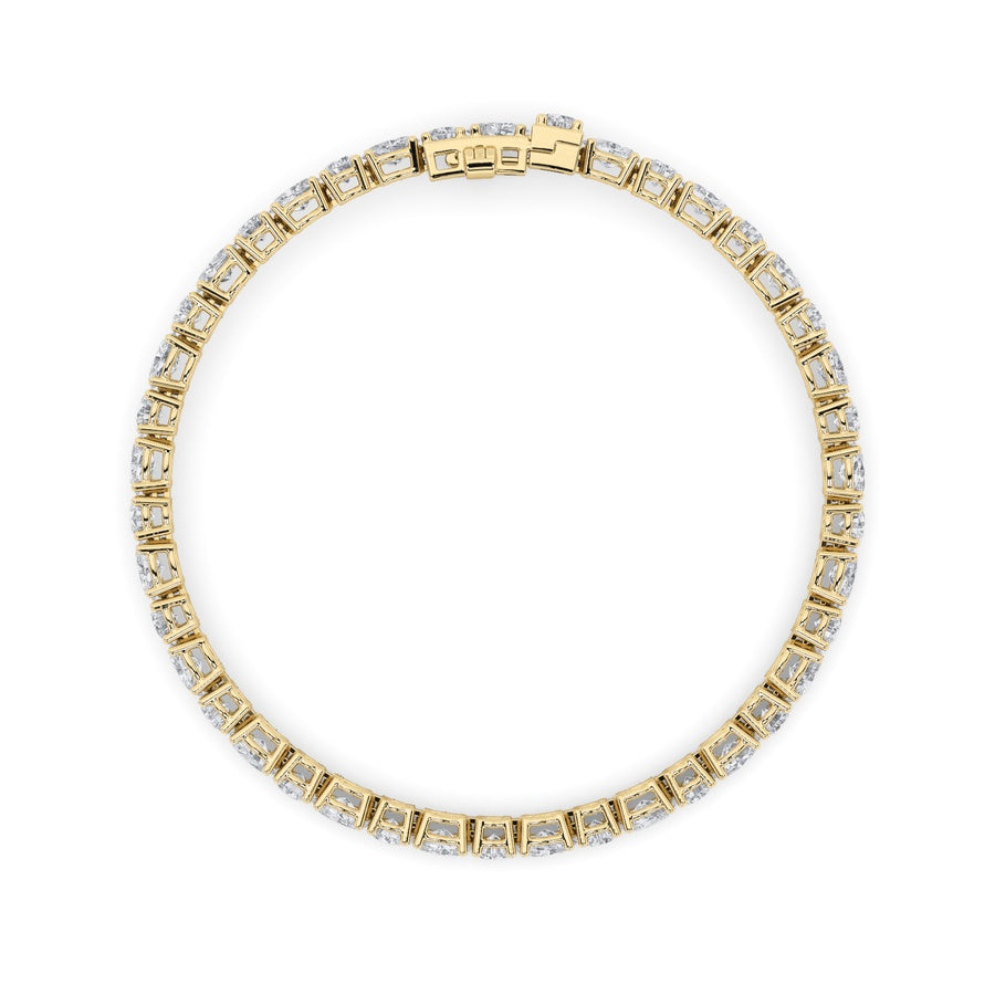 6.75CTW Oval Shaped Lab Grown Diamond (F/VS) Bracelet in 14K Gold