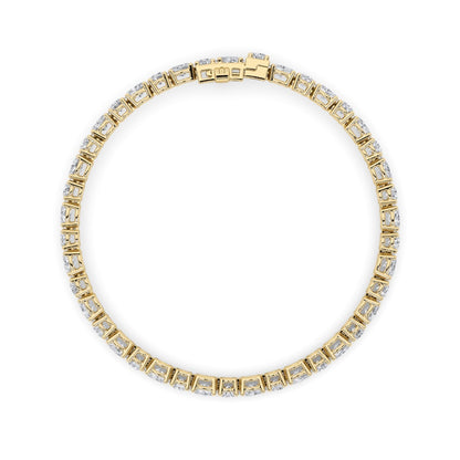 6.75CTW Oval Shaped Lab Grown Diamond (F/VS) Bracelet in 14K Gold