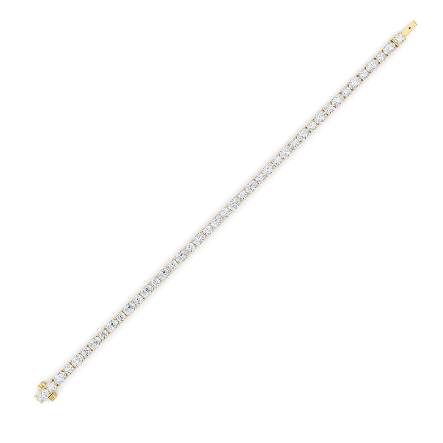 6.75CTW Oval Shaped Lab Grown Diamond (F/VS) Bracelet in 14K Gold