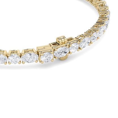6.75CTW Oval Shaped Lab Grown Diamond (F/VS) Bracelet in 14K Gold