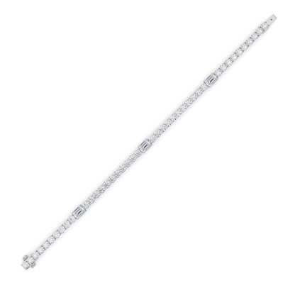 10CTW Emerald Shaped Lab Grown Diamond (F/VS) East West Station Bracelet in 14K Gold