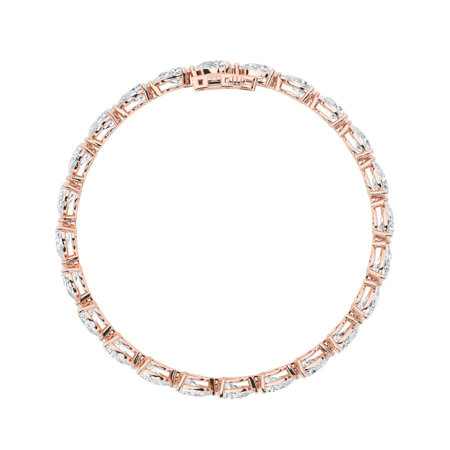 8.5CTW Pear Shaped Lab Grown Diamond (F/VS) Fancy Line Bracelet in 14K Gold