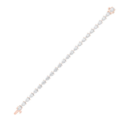 8.5CTW Pear Shaped Lab Grown Diamond (F/VS) Fancy Line Bracelet in 14K Gold
