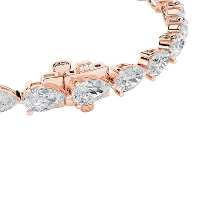 8.5CTW Pear Shaped Lab Grown Diamond (F/VS) Fancy Line Bracelet in 14K Gold
