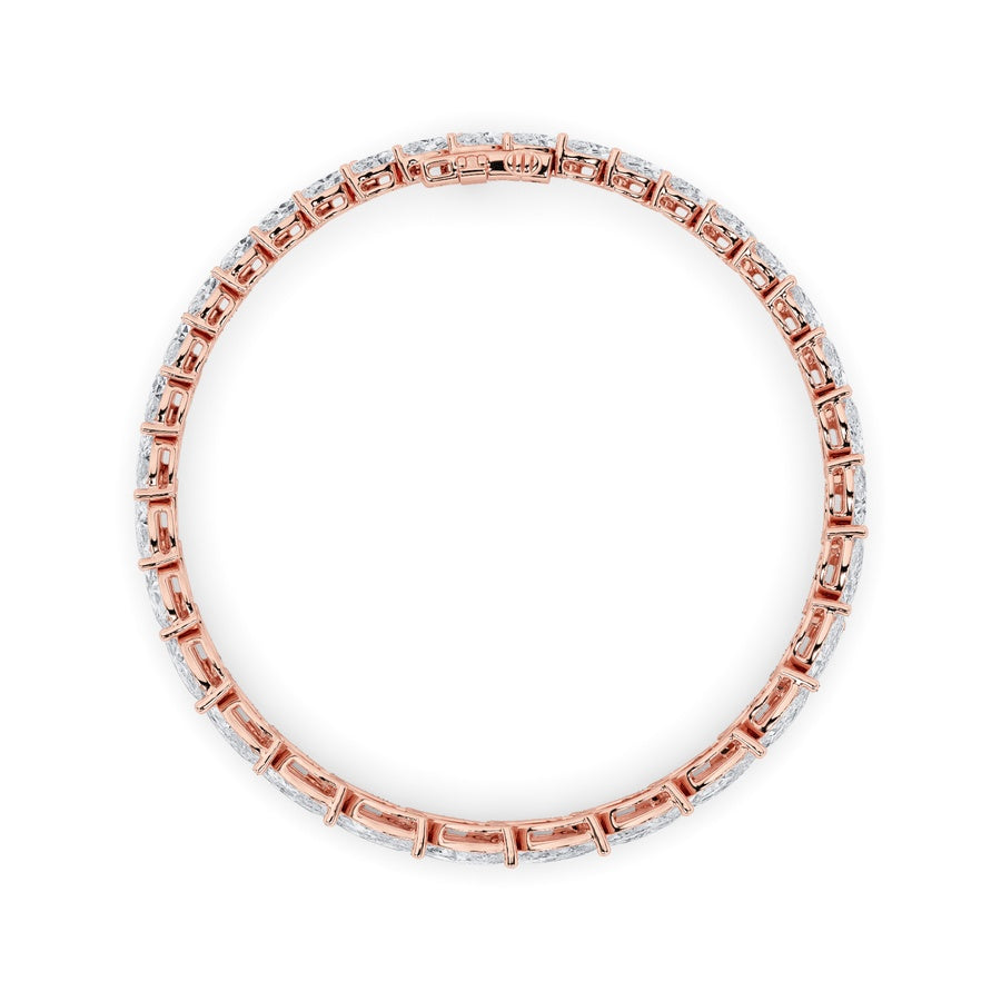 13.5CTW Marquise Shaped Lab Grown Diamond (F/VS) Bracelet in 14K Gold