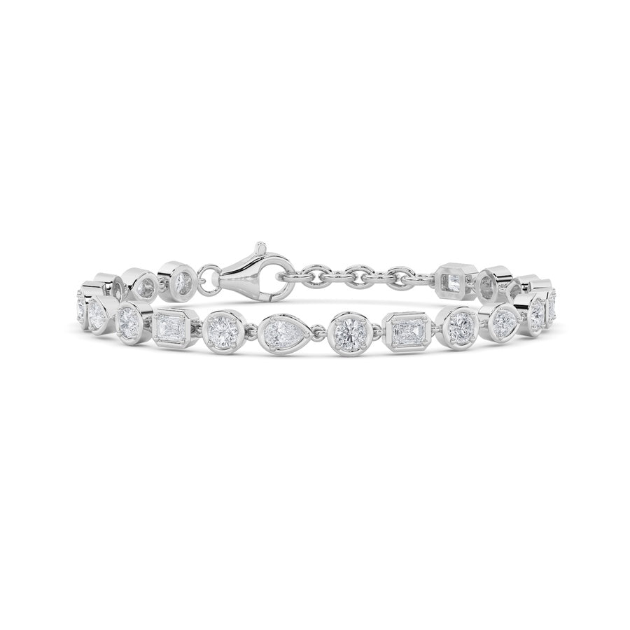 4CTW Mix Shaped Lab Grown Diamond (G/VS) Bracelet in 14K Gold