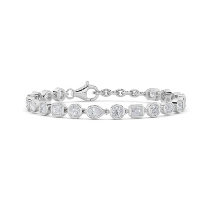 4CTW Mix Shaped Lab Grown Diamond (G/VS) Bracelet in 14K Gold