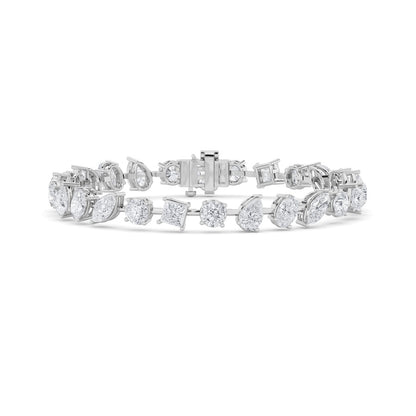 10.25CTW Mix Shaped Lab Grown Diamond (F/VS) Bracelet in 14K Gold