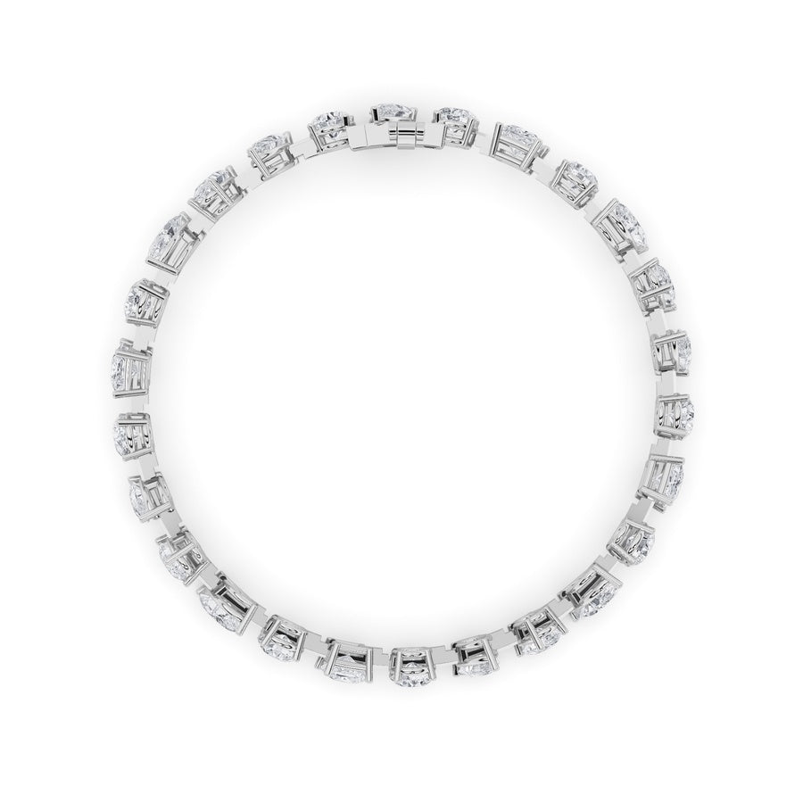 10.25CTW Mix Shaped Lab Grown Diamond (F/VS) Bracelet in 14K Gold