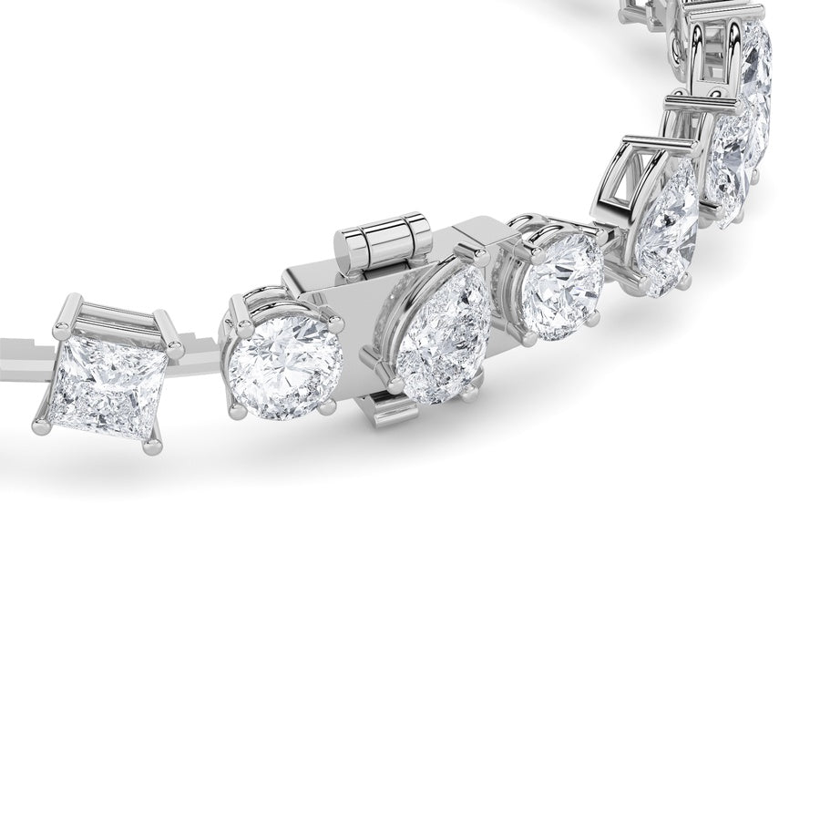 10.25CTW Mix Shaped Lab Grown Diamond (F/VS) Bracelet in 14K Gold