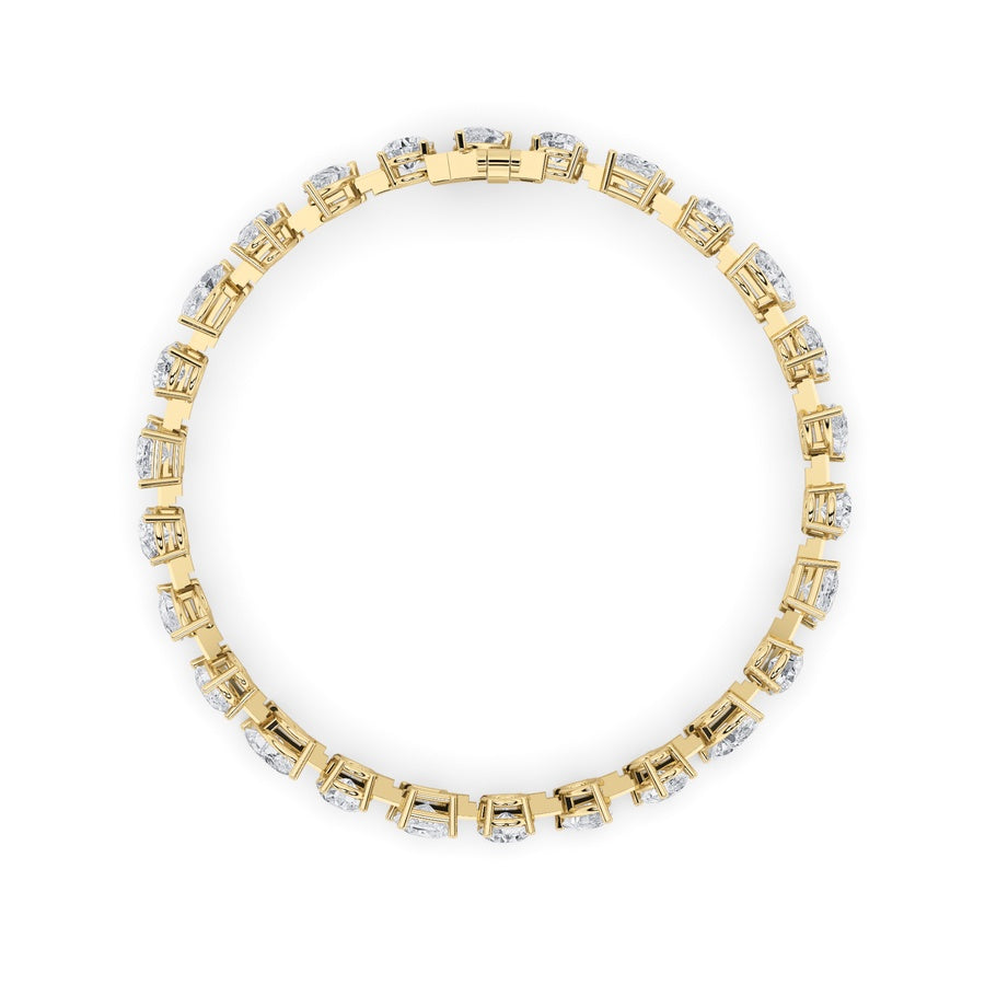 10.25CTW Mix Shaped Lab Grown Diamond (F/VS) Bracelet in 14K Gold
