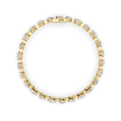 10.25CTW Mix Shaped Lab Grown Diamond (F/VS) Bracelet in 14K Gold