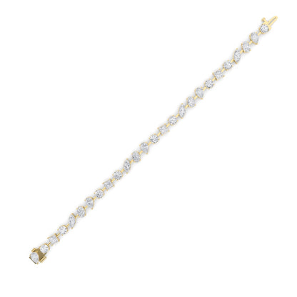 10.25CTW Mix Shaped Lab Grown Diamond (F/VS) Bracelet in 14K Gold