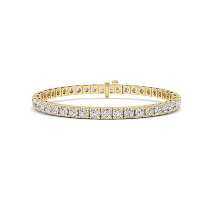 10CTW Round Shaped Lab Grown Diamond (F/VS) Bracelet in 14K Gold