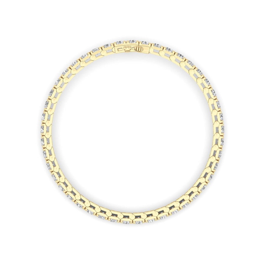 10CTW Round Shaped Lab Grown Diamond (F/VS) Bracelet in 14K Gold