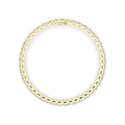 10CTW Round Shaped Lab Grown Diamond (F/VS) Bracelet in 14K Gold