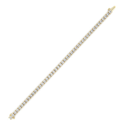 10CTW Round Shaped Lab Grown Diamond (F/VS) Bracelet in 14K Gold