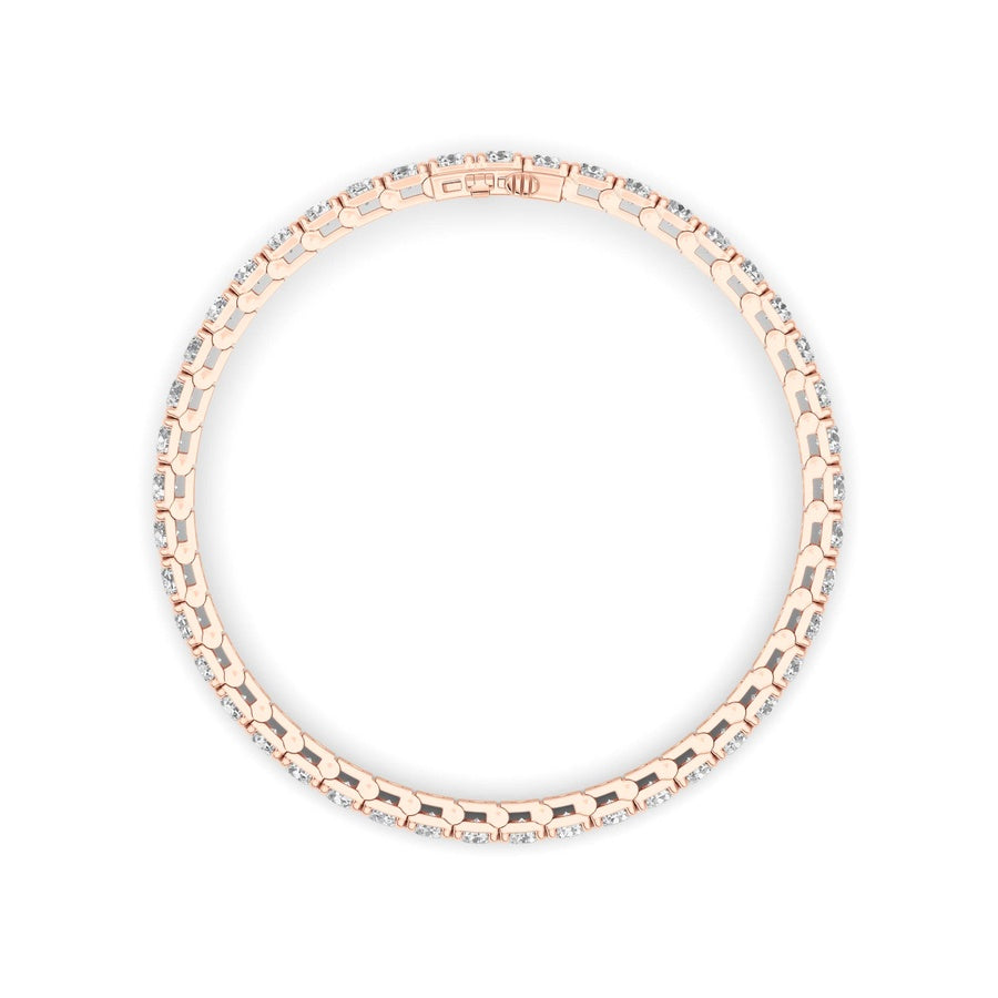 10CTW Round Shaped Lab Grown Diamond (F/VS) Bracelet in 14K Gold