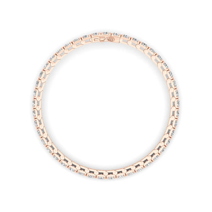 10CTW Round Shaped Lab Grown Diamond (F/VS) Bracelet in 14K Gold