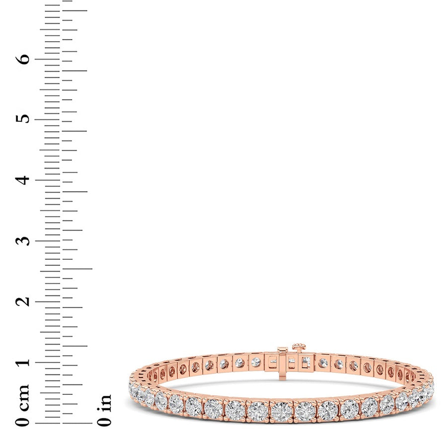 10CTW Round Shaped Lab Grown Diamond (F/VS) Bracelet in 14K Gold
