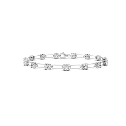 3CTW Round Shaped Lab Grown Diamond (F/VS) Station Bracelet in 14K Gold