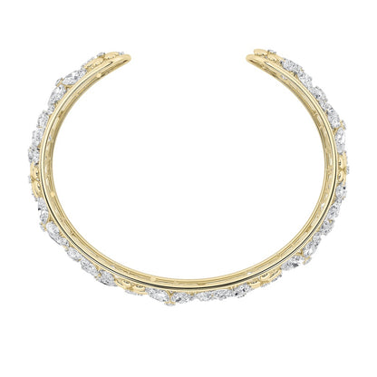 23.5CTW Mix Shaped Lab Grown Diamond (F/VS) Fancy Flower Bracelet in 14K Gold