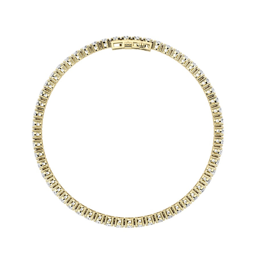 5CTW Round Shaped Lab Grown Diamond (F/VS) Bracelet in 14K White Gold